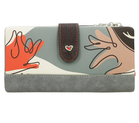 Portofel casual, dama, ANEKKE 40769-906, gri, piele ecologica